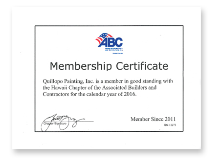 Quillopo Painting Membership Certificate